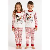 Bilge Trend Unisex kardan Adam Desenli Yılbaşı, Noel, Christmas Konsept Pijama Takımı (tek takım)