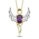 Bilgelik Meleği Ametist Altın Kolye (Zadkiel)