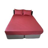 Bilgem Tekstil Çarşaf Çift Kişilik Pamuk Saten - 160*200+50*70 2 adet - Bordo