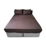 Bilgem Tekstil Çarşaf Çift Kişilik Pamuk Saten - 160*200+50*70 2 adet - Kahverengi