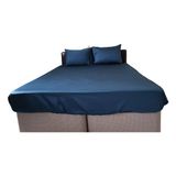 Bilgem Tekstil Çarşaf Çift Kişilik Pamuk Saten - 160*200+50*70 2 adet - Lacivert