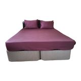 Bilgem Tekstil Çarşaf Çift Kişilik Pamuk Saten - 160*200+50*70 2 adet - Mürdüm