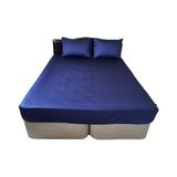 Bilgem Tekstil Çarşaf Çift Kişilik Pamuk Saten - 160*200+50*70 2 adet - Saks Mavisi