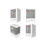 BİLGEPAZAR PowerBoost M5001W 500W 3*12cm Rainbow Fan USB 3.0 Seaview MATX Gaming Beyaz Kasa