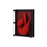 Bilger Klon El Modeli 3D Heykel Çerçeve Oyuncak Sihirli Iğneli Eğitici Hayal Geliştirici Pinart 20*15CM - Kırmızı