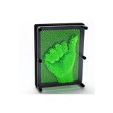 Bilger Klon El Modeli 3D Heykel Çerçeve Oyuncak Sihirli Iğneli Eğitici Hayal Geliştirici Pinart 20*15CM - Yeşil