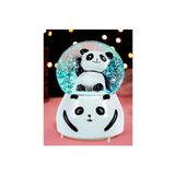 Bilger Sevimli Panda Renk Değiştiren Işıklı Müzikli Kar Taneli Orta Boy Kar Küresi