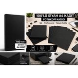 Bilgi Kitabevi 100’LÜ A4 Kağıdı Renkli Fotokopi Kağıdı Fosforlu Parlak Neon Kağıt Yazıcı ve Fotokopi Uyumlu - Siyah