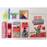 Bilgin Çocuk Yayınları Ilkokul 4. Sınıf Matematik Problem Çözme Kitabı ve Pensan 12 Renk Boya & Kırtasiye Seti + Tangram