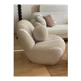 Bilgin Design Teddy Berjer, Puf, Top Yastık Takım Kırık Beyaz