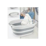 bilgin shop Plastik KÜÇÜK BOY KATLANABİLİR ÇAMAŞIR SEPETİ (25 LT) 55 x 35 Gri 25 L