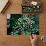 Bilgisayar Anakart Bileşenleri Yakın Kontör Görünümü Tasarımı 240 Parça Ahşap Puzzle Ahşap Kutuda MP00233