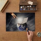 Bilgisayar- Dünya - Teknoloji Tasarımı 240 Parça Ahşap Puzzle Ahşap Kutuda MP00658
