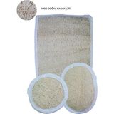 Bilian Doğal Kabak Lifi Büyük Kare + Oval + Yüz, Banyo Kesesi, Organik, Cilt Bakımı