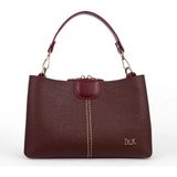 Bilik Deri Logo Detaylı Kadın Omuz Çantası - Ölçüler: 27x17x10 cm - Bordo