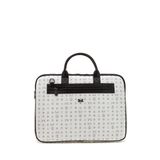 Bilik Deri RH09 BUSİNESS-MN Monogram Beyaz Siyah Unisex Laptop ve Evrak Çantası