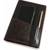 Bilikolik Hakiki Deri El Yapımı A5 Defter Kılıfı (İsim Yazılır) Telefon Cepli Ajanda Organizer, Defter Hediyeli (Koyu Kahve)