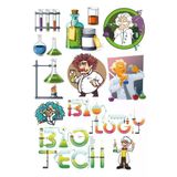 Bilim Profesör Sticker Set 11 Parça Telefon, Tablet, Defter, Laptop Sticker