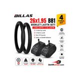 Billas 26x1.95 B81 Bisiklet Lastik Seti 2 Adet Dış Lastik + 2 Adet İç Servis Lastik 26 Jant MTB Şehi