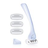 Billie Kadın Tıraş Bıçağı Seti - 1 Tıraş Makinesi + 4 Bıçak Yedeği + Manyetik Tutucu - Soğuk Mavi