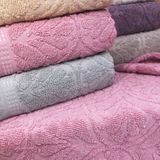 Bilmar Bukle Jakarlı Saçaklı Gonca Desenli El ve Yüz Havlusu 50 x 90 cm x 3 Adet - Çok Renkli