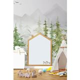 BİLMİŞ ÇOCUK Montessori Ahşap Manyetik Gerçek Metal Yüzeyli Ev Çocuk Yazı Tahtası Large Boy 70x97 Cm