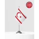 Bilsan Kktc Tekli Masa Bayrağı Set - Saten Kumaş