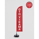 Bilsan Oto Yıkama Yelken Bayrak Set - Raşel Kumaş 1. Kalite