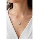 Bilsen Store Tamamı 925 Ayar Gümüş Rodyum kaplama Yıldız Kolye