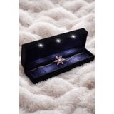 Bilsen Store Tamamı 925 Ayar Gümüş Rose Kaplama Ametist Damla Taşlı Lotus Kamelya Çiçeği Bileklik