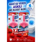 Bily Wc Klozet Blok Mavi Su Etkili Çilekli Banyo Koku Giderici Tuvalet Temizleyici