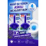 Bily Wc Klozet Blok Mavi Su Etkili Lavantalı Banyo Koku Giderici Tuvalet Temizleyici 2'Li