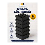 bimbambom 6 Adet Siyah Izgara Küllük, Rüzgar Uçurmaz Izgaralı Kokusuz Plastik Kafe Masa Küllüğü, Yanmaz Küllük