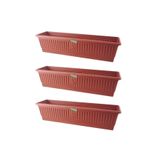 bimbambom Bahçe Balkon Saksı (13 Lt) 70 Cm, 3 Adet Uzun Balkon Saksı, Hak Saksı