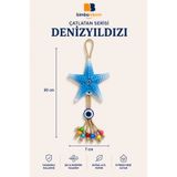bimbambom Çatlatan Serisi,Denizyıldızı Mavi Beyaz Çatlatma Sarkaç, Dekoratif Duvar Süsü Deniz Yıldızı