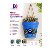 bimbambom Nazar Boncuklu Duvar Süsü Mavi, Duvar Dekoru, Dekoratif, Yarım Duvar saksısı