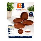 bimbambom Plastik Saksı Tabağı 12 Cm 4 Adet, Saksı altı, Saksı suluğu, saksı tabanı