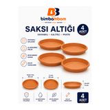 bimbambom Plastik Saksı Tabağı 24 Cm 4 Adet, Saksı Altı, Yemlik, Mama Kabı