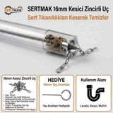 BİMEX Seçenekli Ürün Spiral Ucu Zincirli 16_ mm – Profesyonel Kılavuz Yay – Gider ve Kanalizasyon Açma. - KESİCİ ZİNCİRLİ