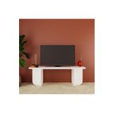 Bimossa B0040 Beca 100 cm Beyaz Geniş TV Ünitesi Minimalist Modern 45 inç Uyumlu Tv Sehpası