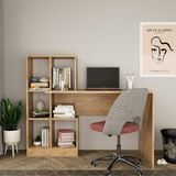 Bimossa Dustin Kitaplıklı Çalışma Masası Suntalam Malzeme ile Modern Tasarım ve Fonksiyonellik - 118x56x112 - Meşe