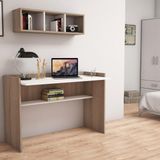 Bimossa Firuze Ceviz/Beyaz Raflı Çalışma Masası