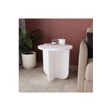 Bimossa I0140 Beca Yan Sehpa 40 cm Beyaz Yan Sehpa Kahve Sehpası Küçük Alanlar Koltuk Yanı Minimalist Modern