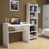 Bimossa Kösem Beyaz Çalışma Masası Kitaplıklı Modern Tasarım Dayanıklı Yapı 90 cm T2040 - Y: 80 cm D: 45 cm G: 90 cm
