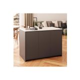 Bimossa Miro L4530 Raflı Dolaplı Çok Amaçlı Mutfak Masası Modern Mutfak Adası Yemek Masası AntrasitCarrara
