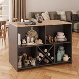 Bimossa Monet L4020 Mutfak Adası Antrasit-Sepet - Meşe - 127x92x68