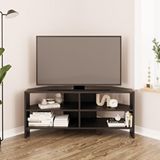 Bimossa ROY B1430 Köşe TV Ünitesi TV Sehpası – Siyah | Minimal Açık Raflı