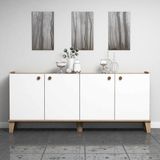 Bimossa Sümer Konsol Modern Görünüm Sepet Beyaz - 182 x 82 x 41 cm