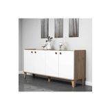 Bimossa Sümer Konsol Sepet/Beyaz H3020 Modern Salon Mobilyası Raflı Ofis Kullanımına Uygun Salon Ünite
