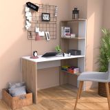Bimossa T8020 Atlas Kitaplıklı Ceviz-Beyaz Çalışma Masası